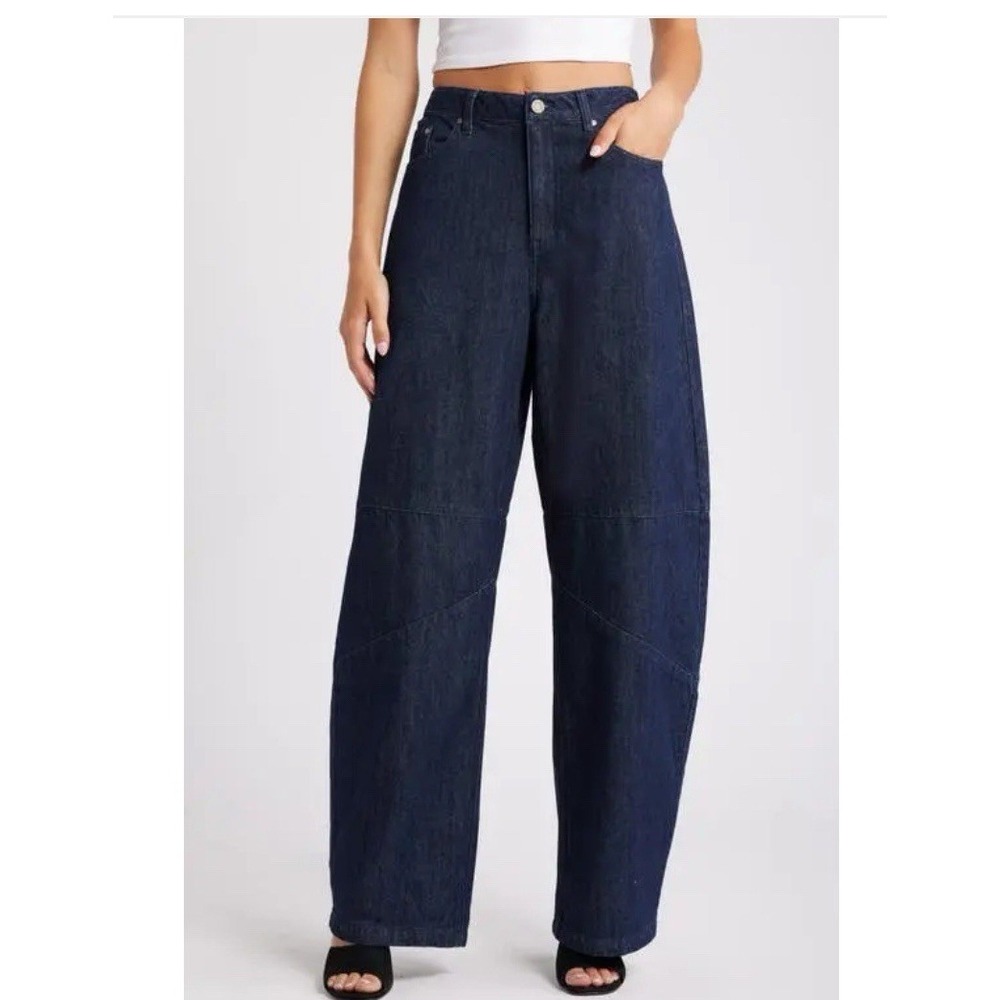 AFRM Ajax Blue Denim Baggy‎ Barrel Jeans Blue Denim Women's Size 31